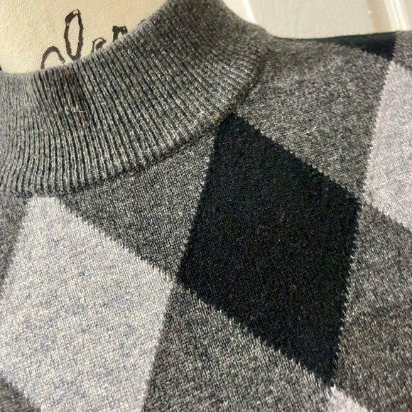 GAO YUN XIANG CASHMERE SWEATER SZ M GRANDPA ARGYLE MOCK NECK DARK ACADEMIA - Picture 12 of 16